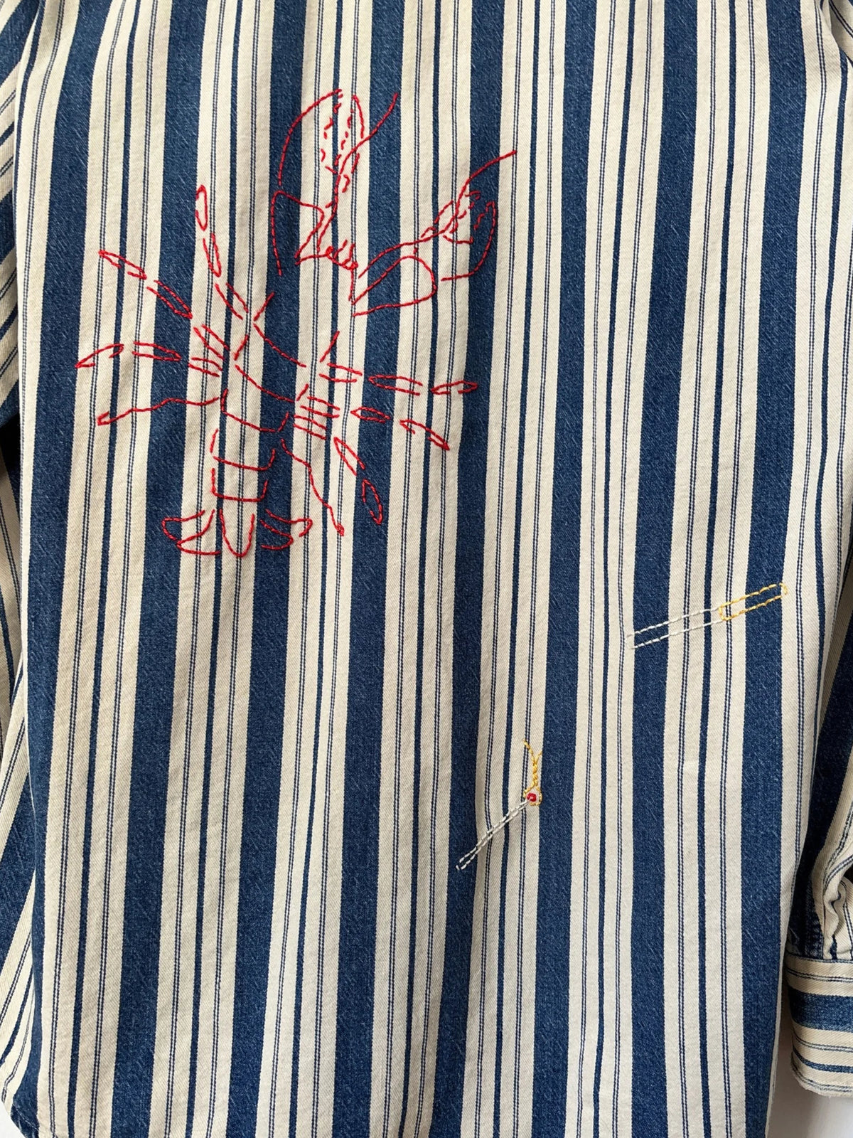 Smoking Section Striped Button Down