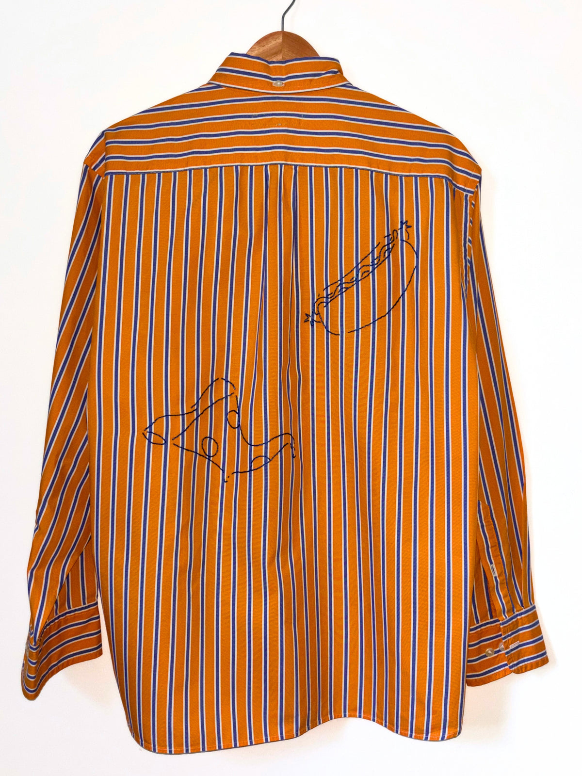 Happy To Serve You Striped Oxford