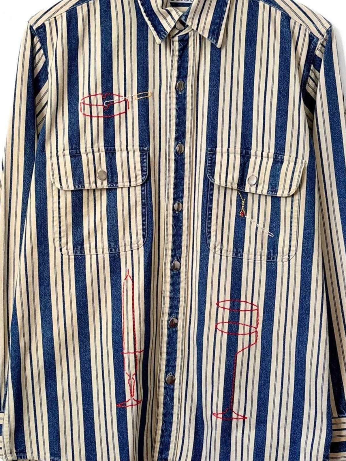 Smoking Section Striped Button Down
