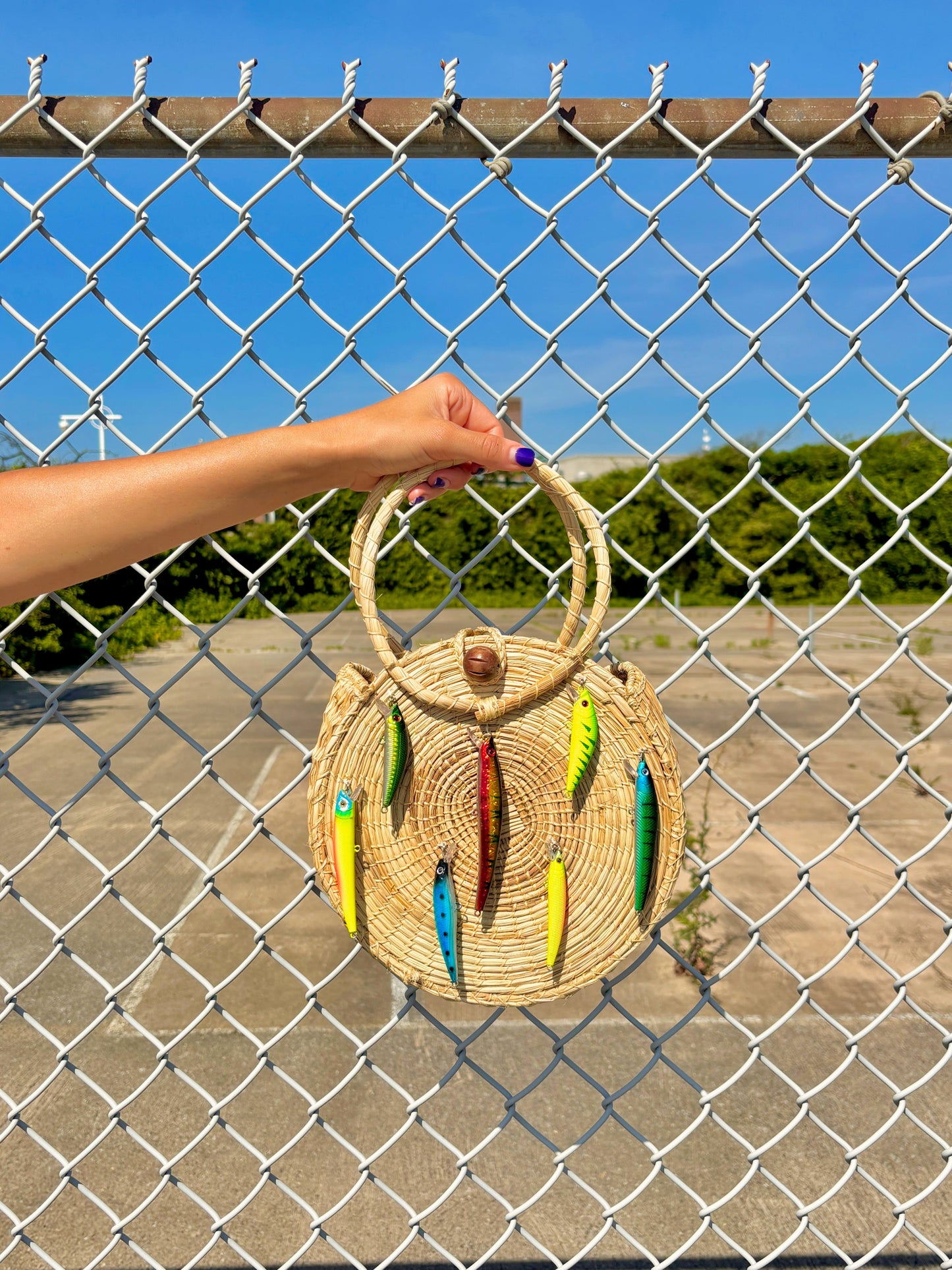 Gone Fishing Circular Tote