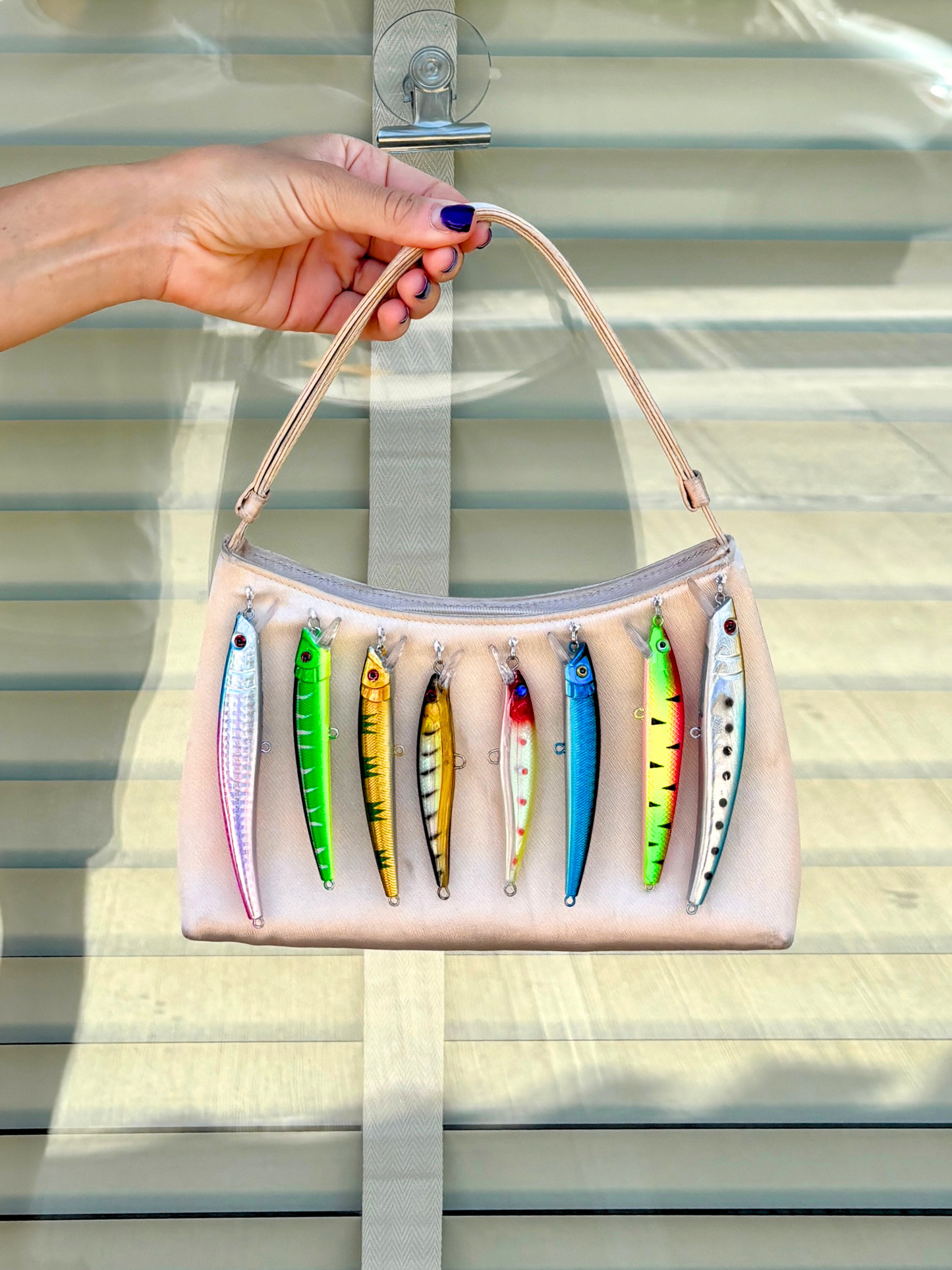 Gone Fishing Satin Purse