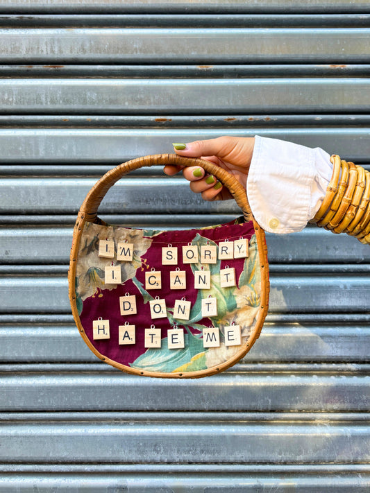 Berger And Fries Linen Rattan Bag